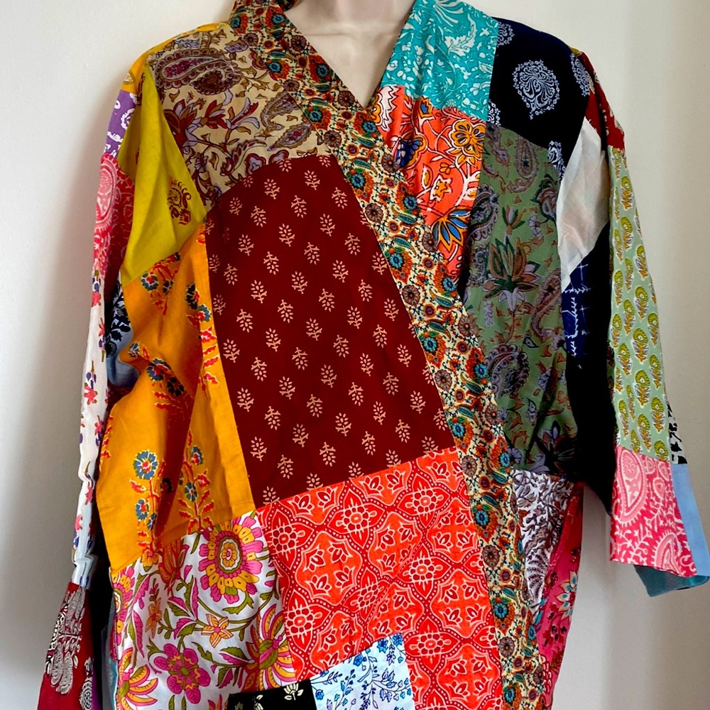 Repurposed Cotton Sari Robe by Art Studio Company